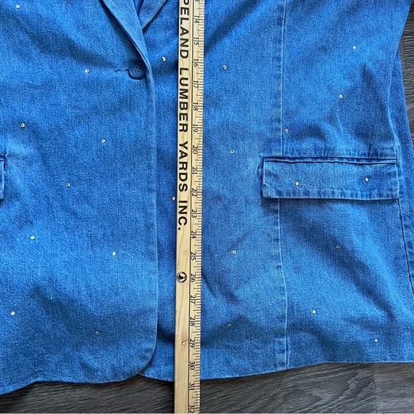 NWT Quacker Factory Rhinestone Embellished Lined Denim Jean Jacket size 2X - Picture 7 of 8
